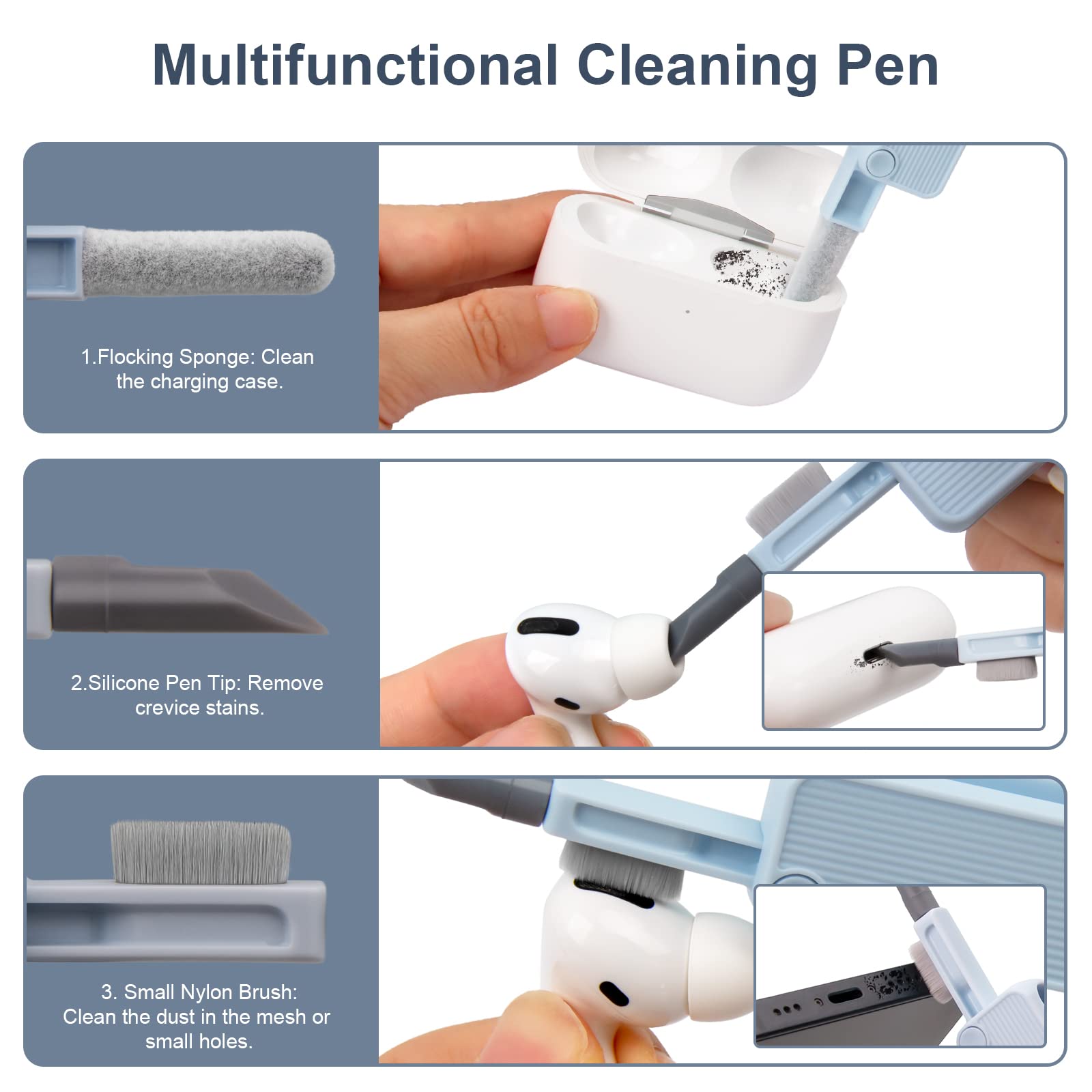 Anngrowy Airpod Laptop Screen Keyboard Cleaner Kit Bluetooth Earphones Earbud Airpods3 Pro 2023 Electronic Cleaning Kit Iphone C